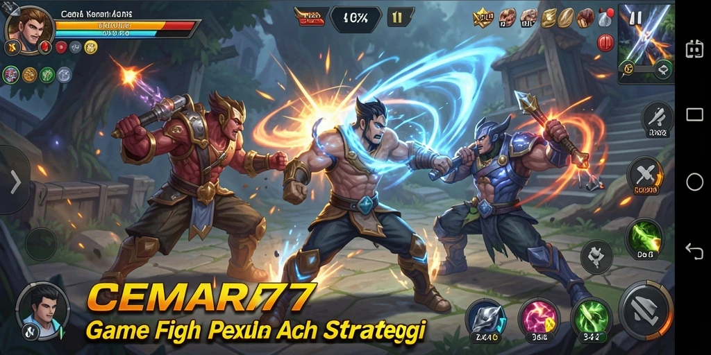 Tampilan gameplay CEMARA77 yang mendebarkan saat pertarungan berlangsung.