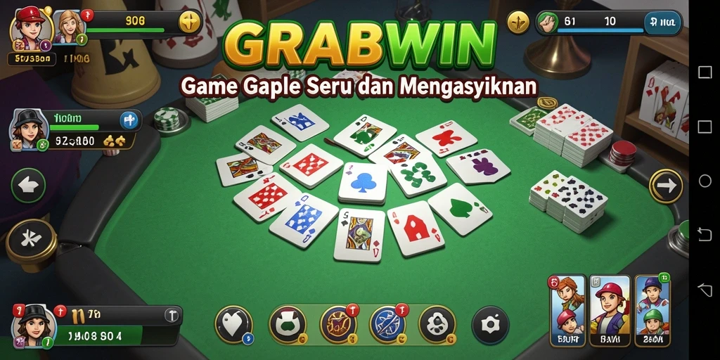 Screenshot gameplay GRABWIN menunjukkan serunya bermain Gaple.