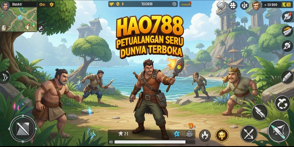 Screenshot HAO788 menampilkan karakter menjelajahi dunia terbuka yang luas.