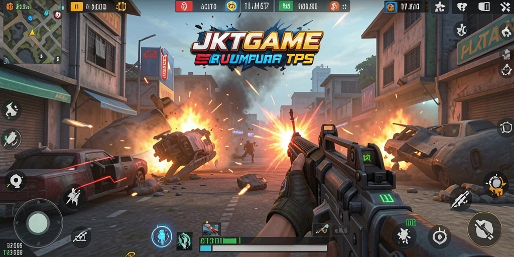 Tampilan pertempuran seru dalam JKTGAME dengan grafis menakjubkan.