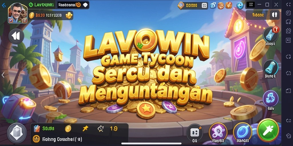 Tangkapan layar gameplay LAVOWIN menampilkan manajemen bisnis yang seru.