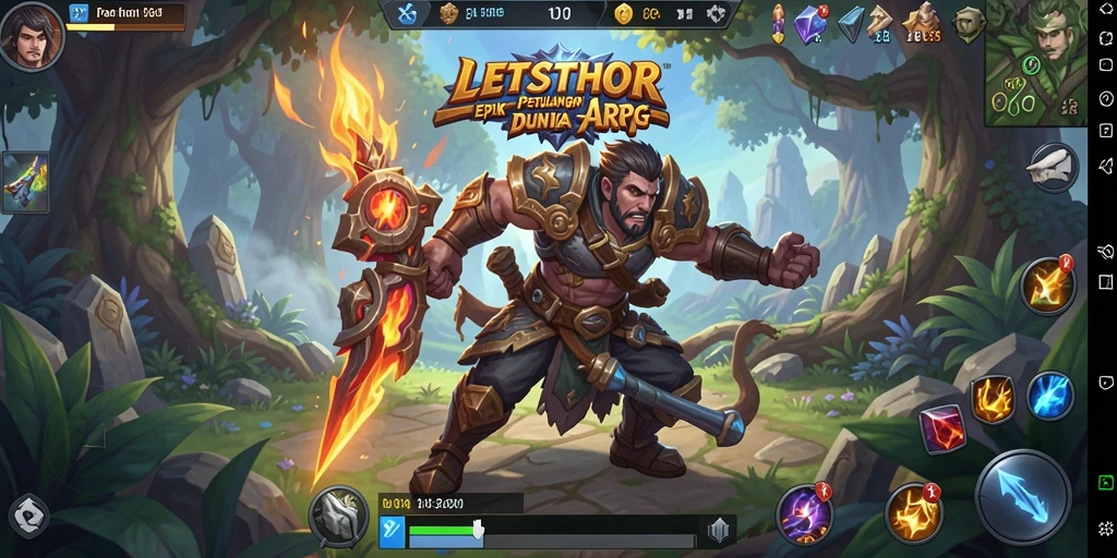 Tampilan gameplay epik LETSTHOR dalam aksi pertempuran ARPG.