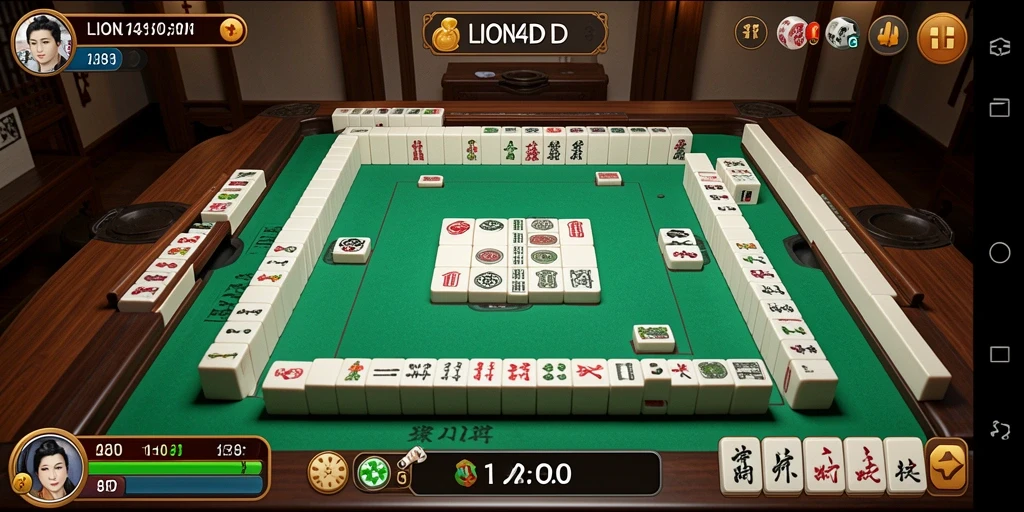 Screenshot gameplay <strong>LION4D</strong> yang menampilkan keseruan permainan Mahjong.