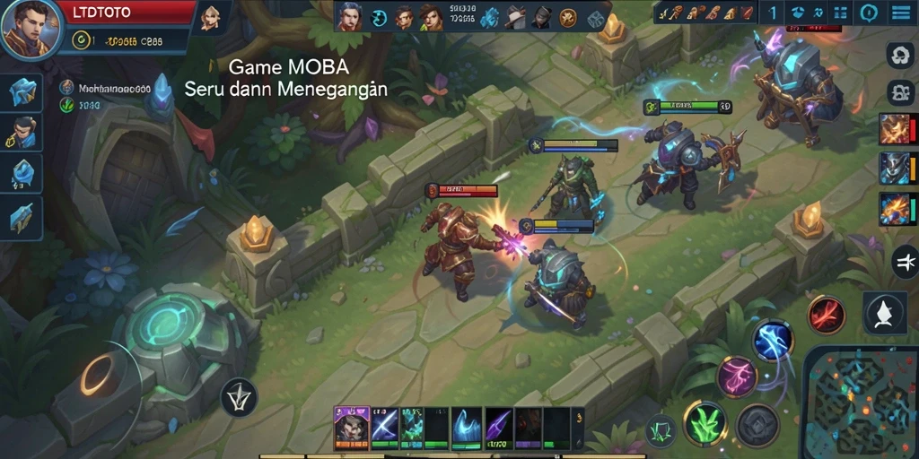 Tampilan gameplay LTDTOTO yang mendebarkan dan seru dalam aksi pertempuran MOBA.