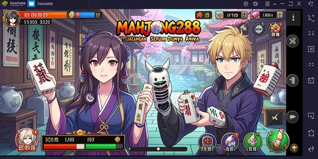 Tampilan gameplay seru dengan karakter anime yang menggemaskan.