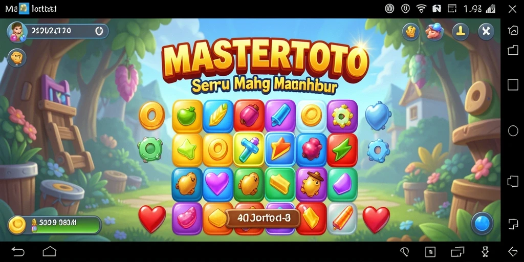 Tangkapan layar MASTERTOTO menunjukkan gameplay seru Match-3.
