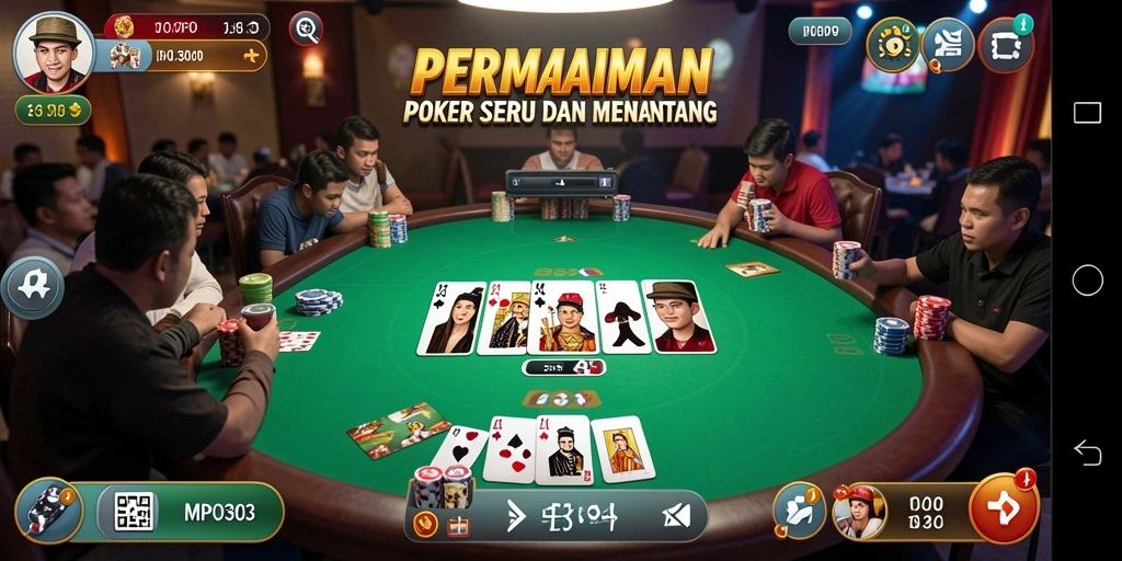 Tampilan screenshot gameplay MPO303 yang menampilkan suasana permainan Poker yang seru.