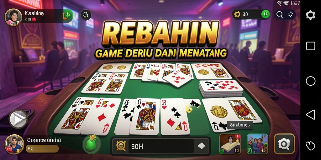 Tampilan gameplay seru dalam game Domino REBAHIN.