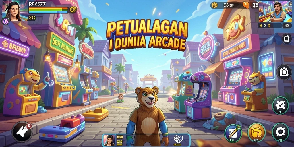 Screenshot gameplay RP6677 yang menunjukkan aksi seru di dunia Arcade.