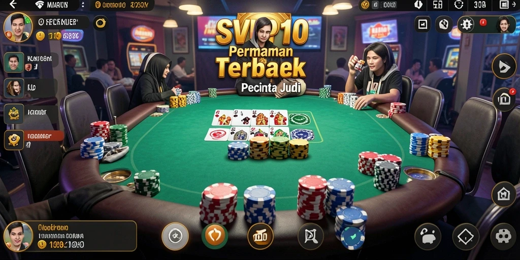 Tampilan gameplay Poker yang seru dan mendebarkan di SVIP10.