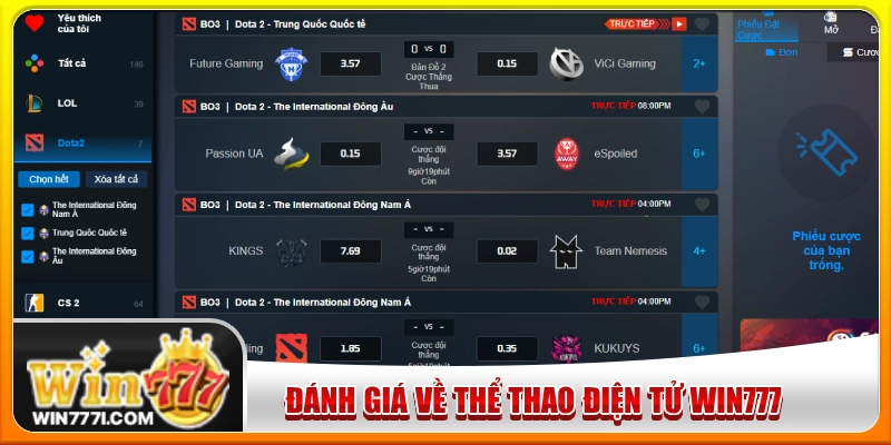 Cộng đồng giải trí đánh giá chân thực về esports WIN777