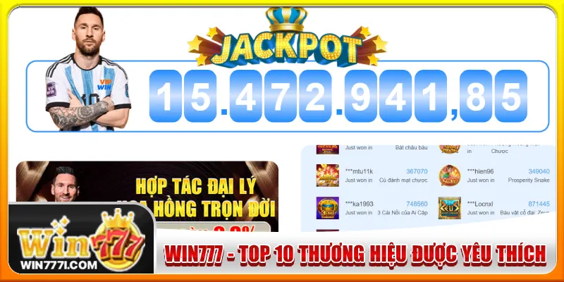 Nhà cái WIN777 thuộc top 10 thương hiệu châu Á uy tín