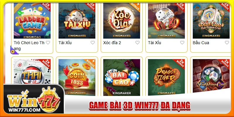 Trải nghiệm game bài 3D tại WIN777 đa dạng chủ đề hấp dẫn